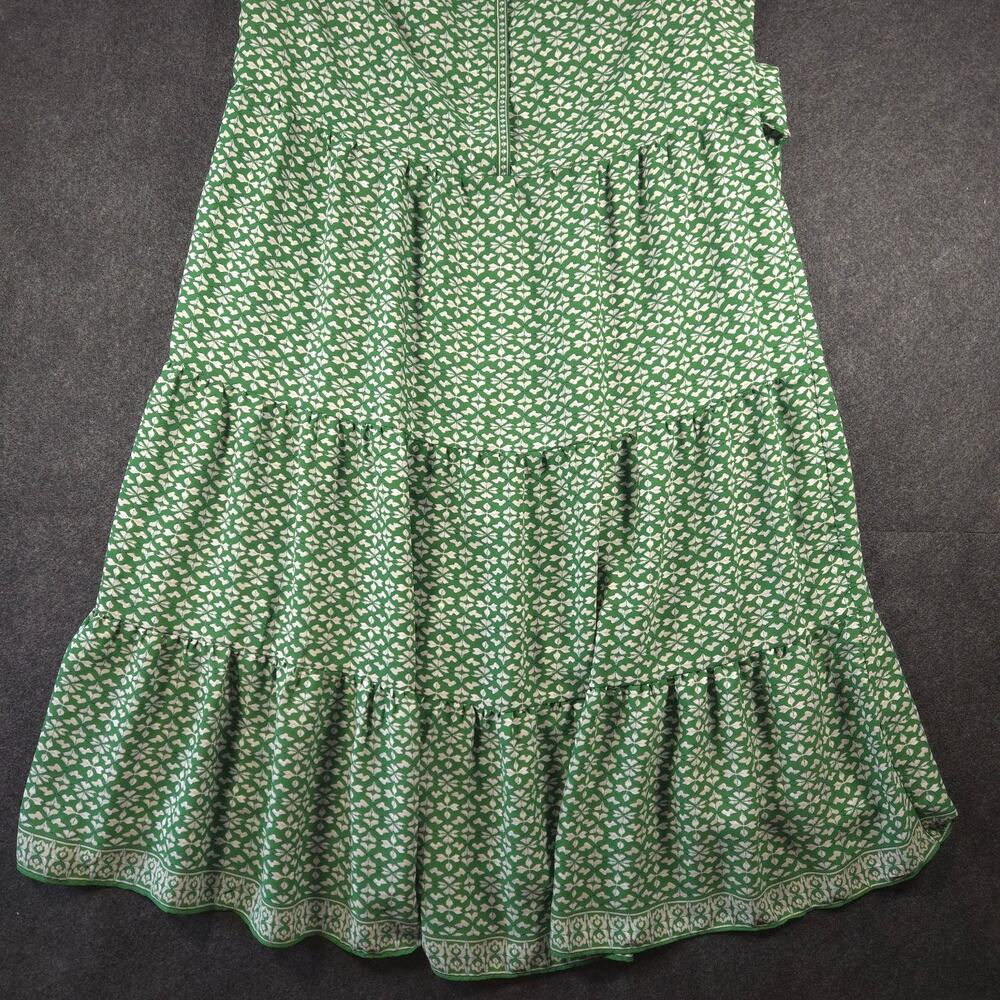 Max Studio Tiered Dress Femme 1X Green Flutter Sleeve Cottagecore Boho Casual - Picture 4 of 11